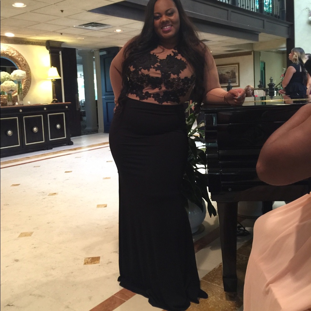 Floor length plus size gown